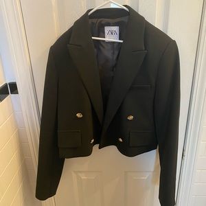 Zara Black Crop Blazer size S, worn once